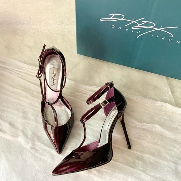 Women’s 3 inch high shoes. Sz 7.5 Wine. Double ankle straps added detail. - Picture 2 of 3